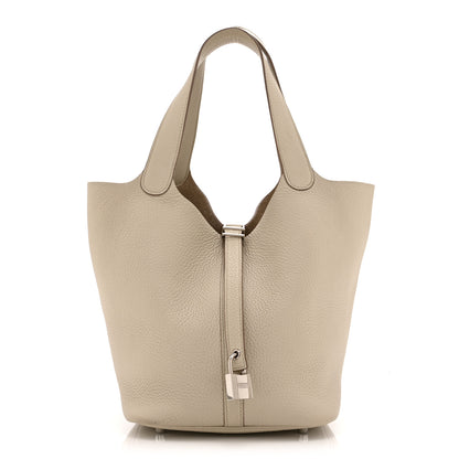 Hermes Taurillon Clemence Picotin Lock 22 MM Craie 1 of 10
