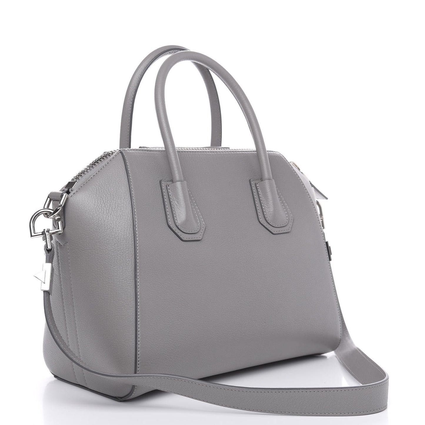 Sugar Goatskin Small Antigona Pearl Grey