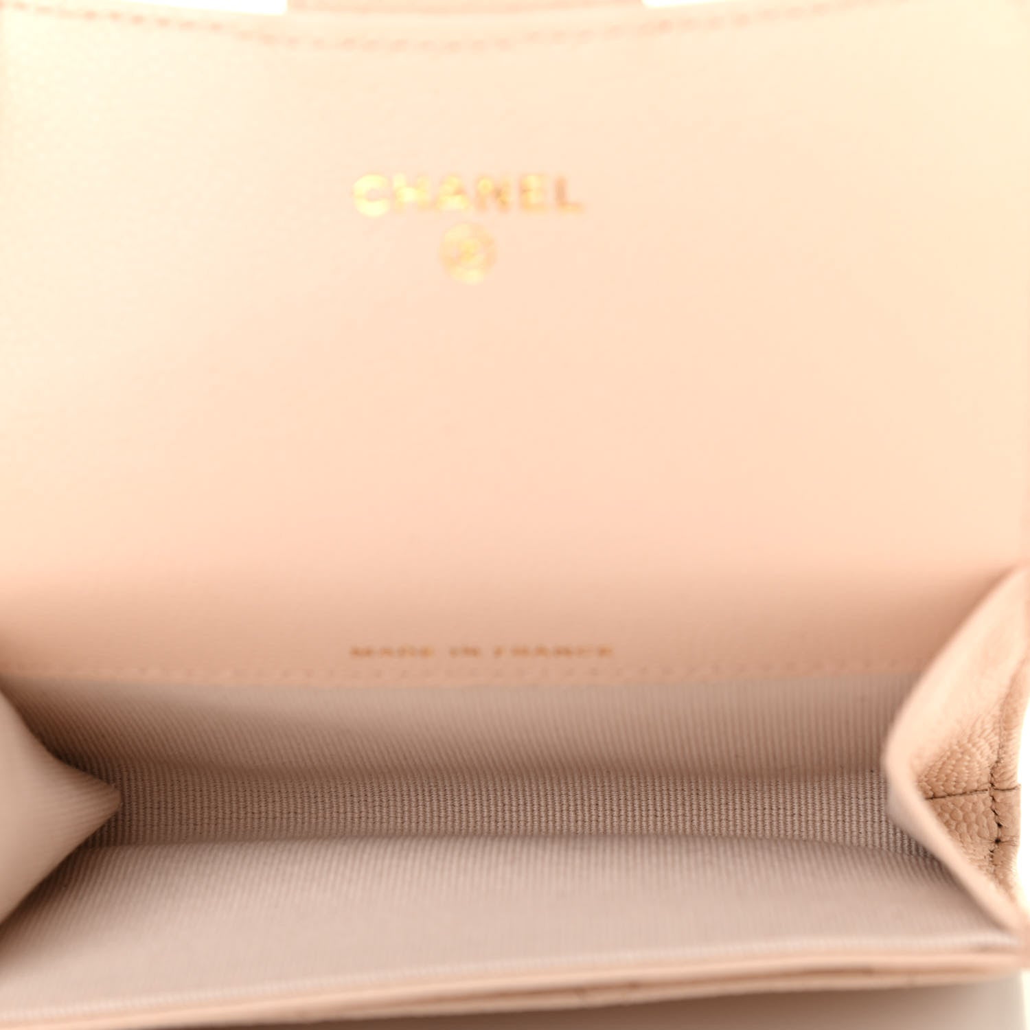 Chanel Caviar Quilted Flap Card Holder Wallet Beige 5 of 8