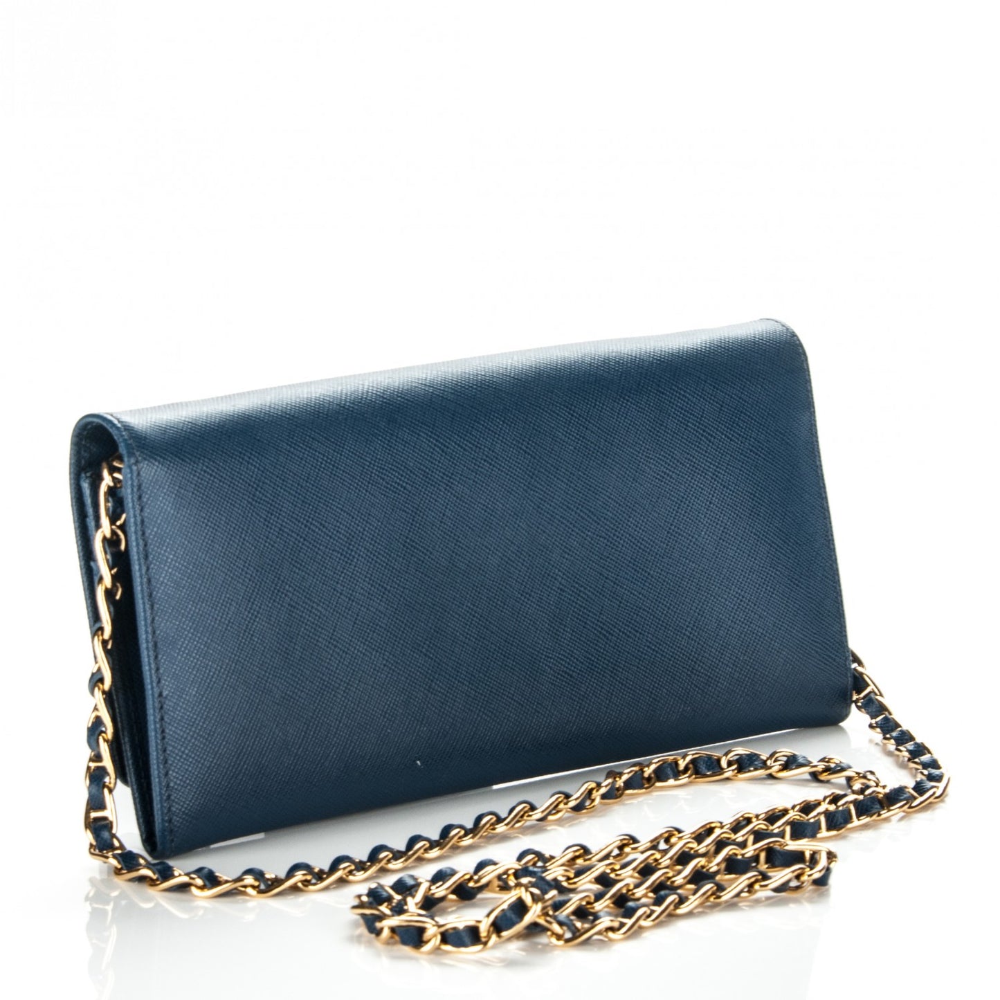 Saffiano Metal Oro Chain Wallet Bleuette