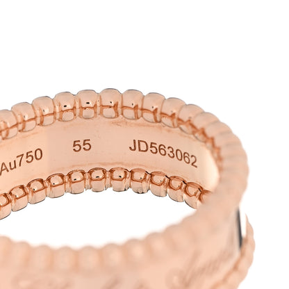 Van Cleef & Arpels 18K Rose Gold Perlee Signature Ring 55 7.25 5 of 7