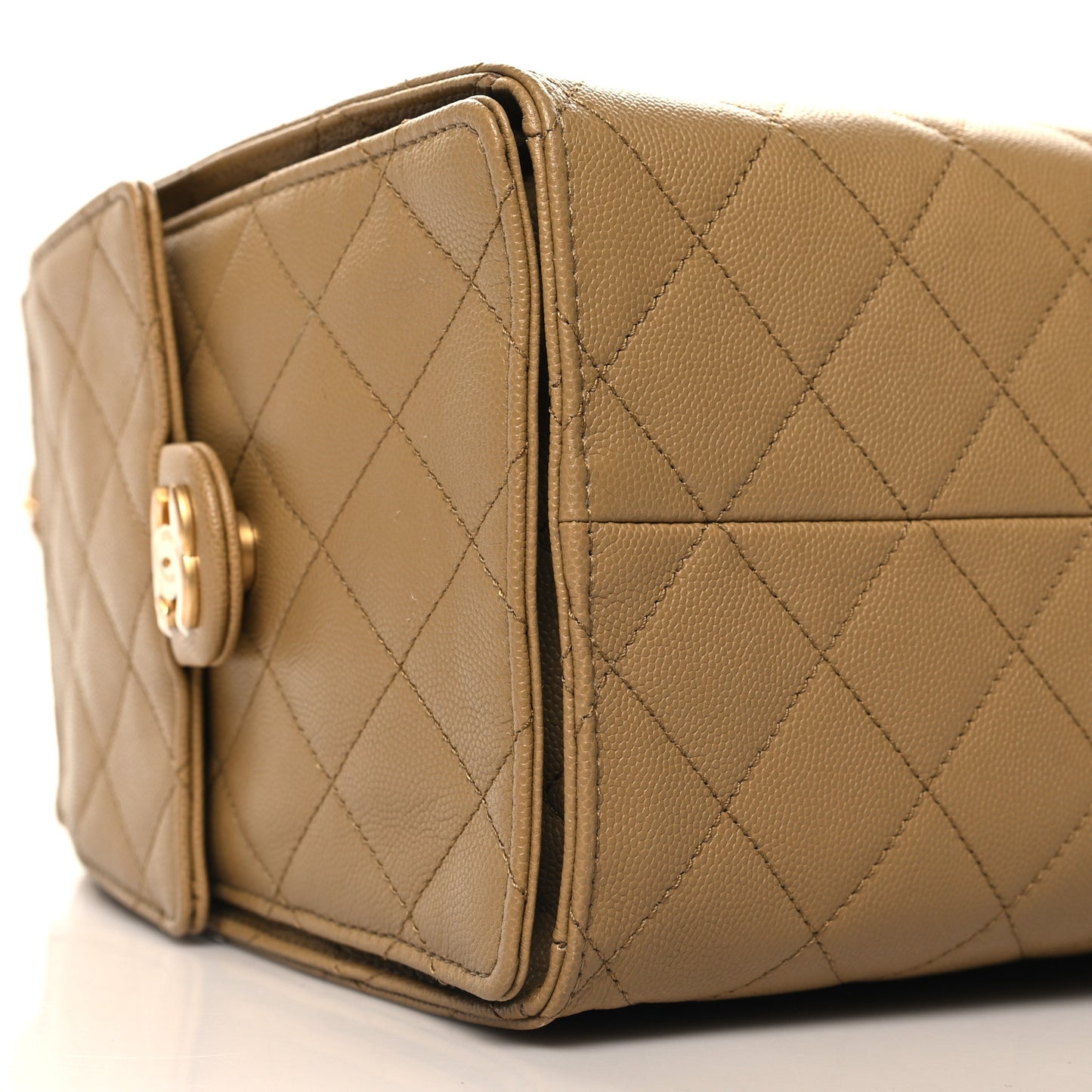 Caviar Quilted Medium Chanel 25 Handbag Dark Beige