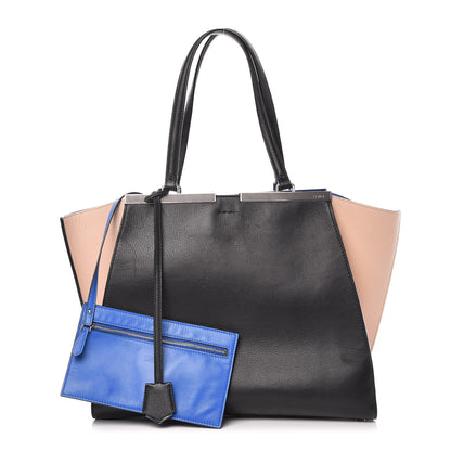 Fendi Vitello Dolce Bi-Color Large 3Jours Tote Black Plaster 3 of 17