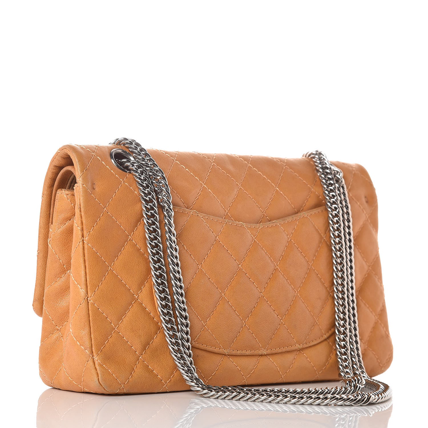 Chanel Glazed Lambskin Quilted Medium Bijoux Chain Double Flap Mango 3 of 15