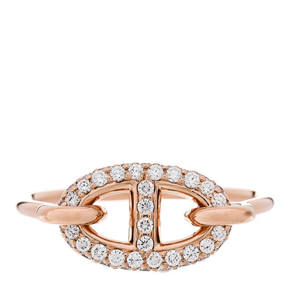 Hermes 18K Rose Gold Diamond Farandole Ring 58 8.25 1 of 6