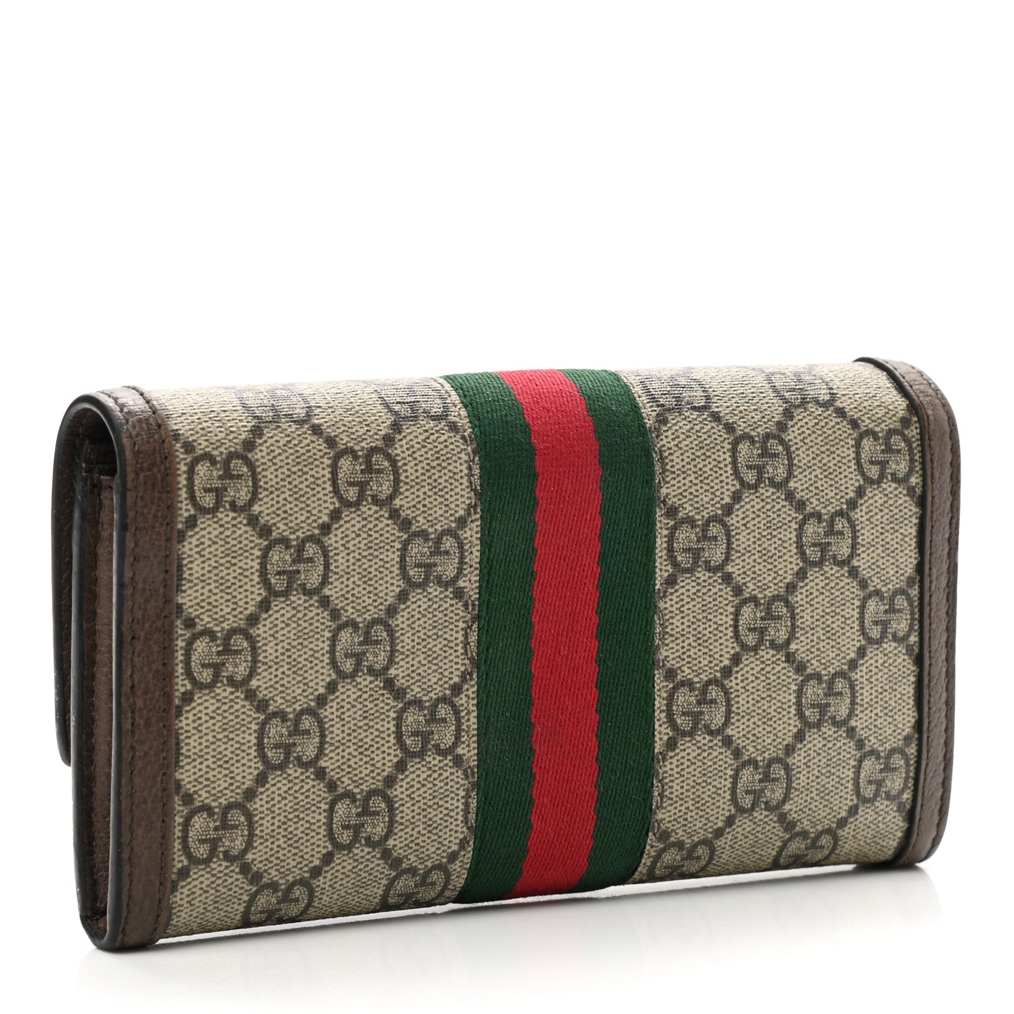 GG Supreme Monogram Web Ophidia Continental Wallet Brown
