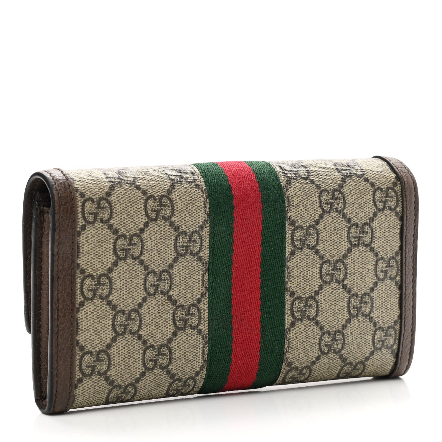 Gucci GG Supreme Monogram Web Ophidia Continental Wallet Brown 3 of 9