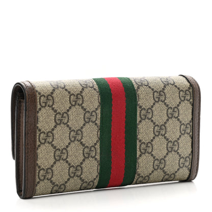 Gucci GG Supreme Monogram Web Ophidia Continental Wallet Brown 3 of 9
