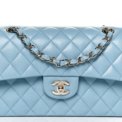 Chanel Caviar Quilted Small Double Flap Light Blue 8 of 11