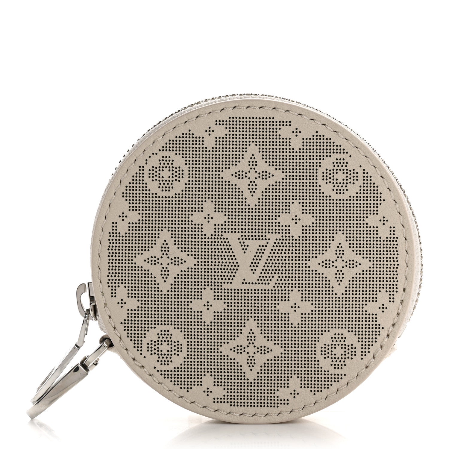 Louis Vuitton Perforated Mahina Round Coin Purse Gris 1 of 8