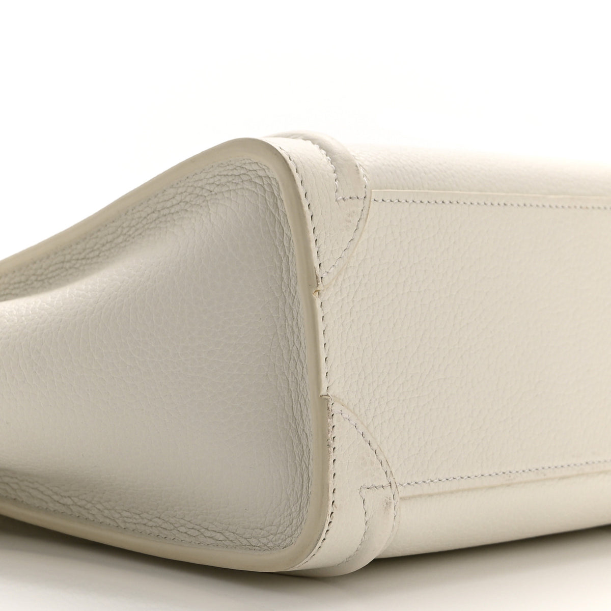 Celine Drummed Calfskin Nano Luggage White 10 of 11