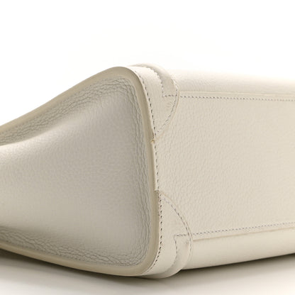 Celine Drummed Calfskin Nano Luggage White 10 of 11