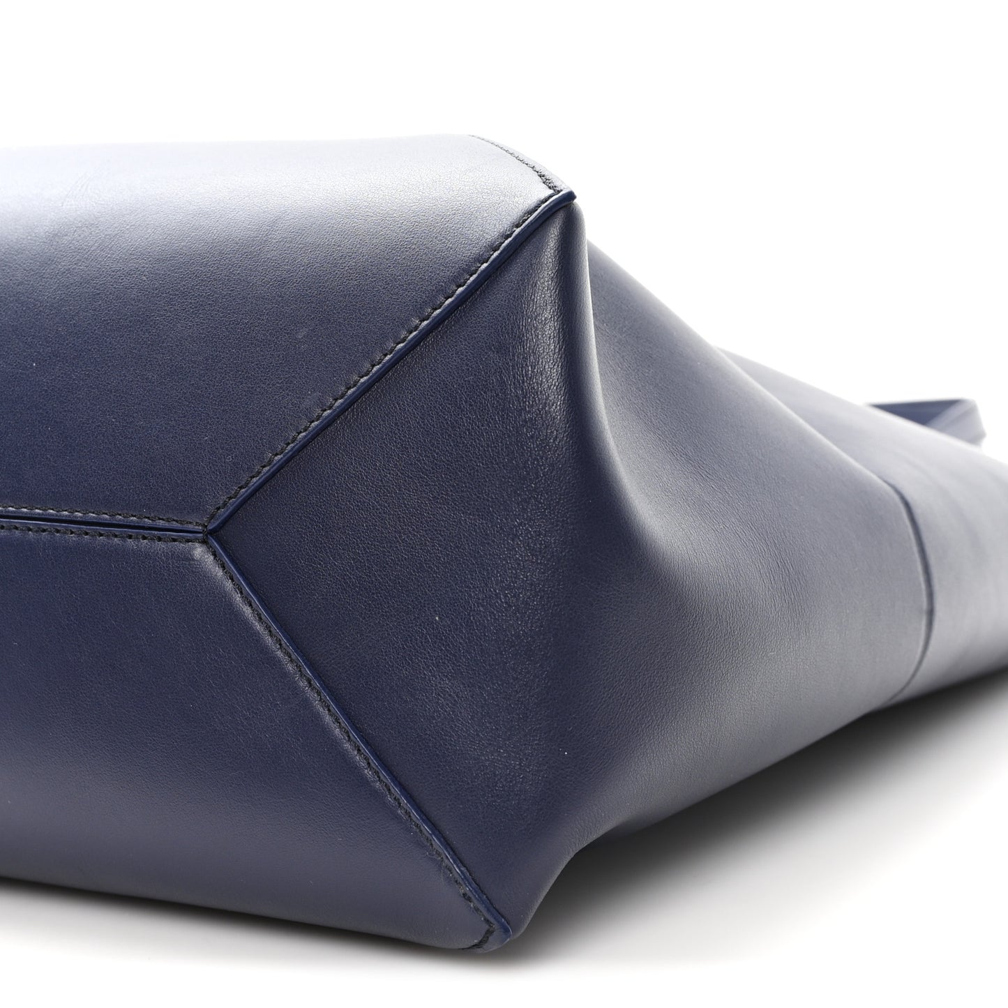 Shiny Calfskin XL Puzzle Fold Tote Abyss Blue