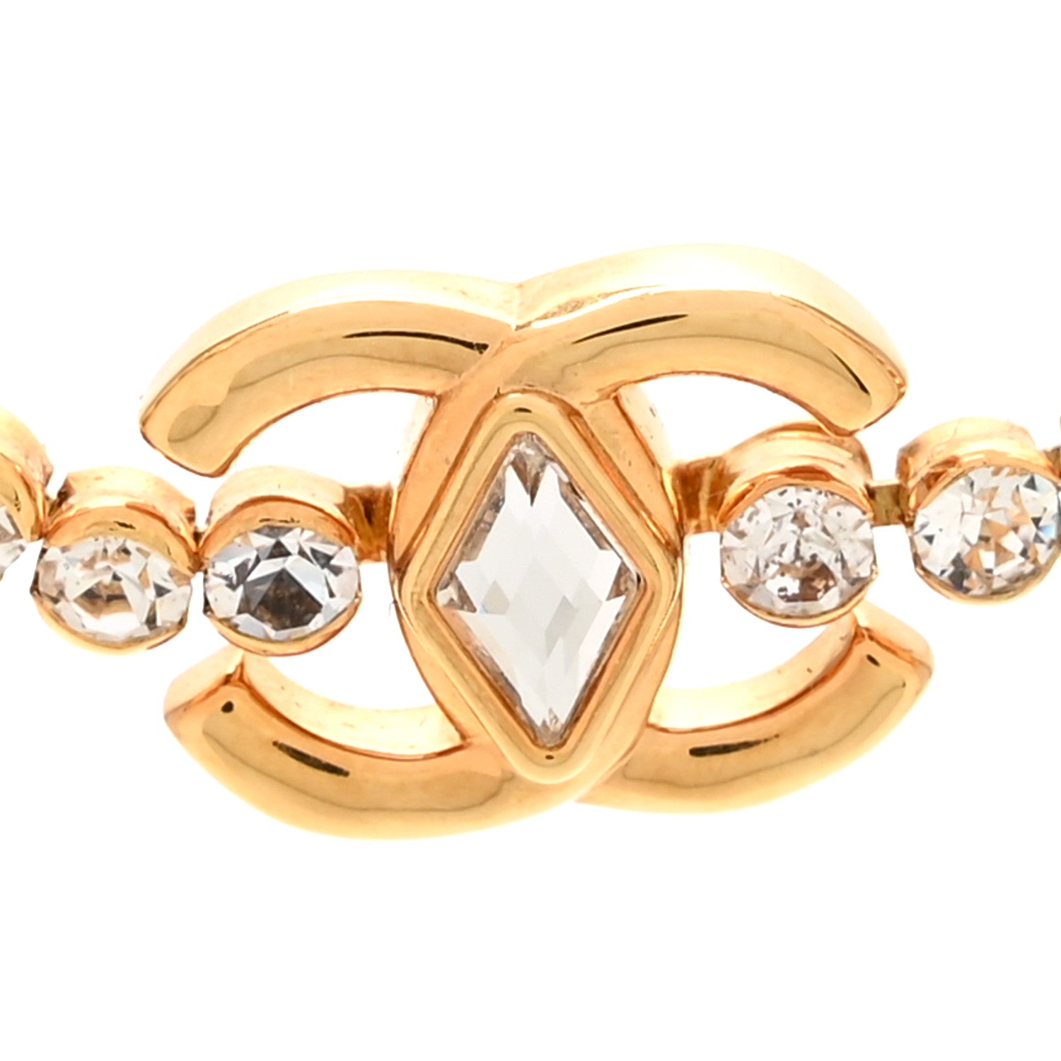 Chanel Metal Crystal CC Marquise Choker Gold 4 of 6