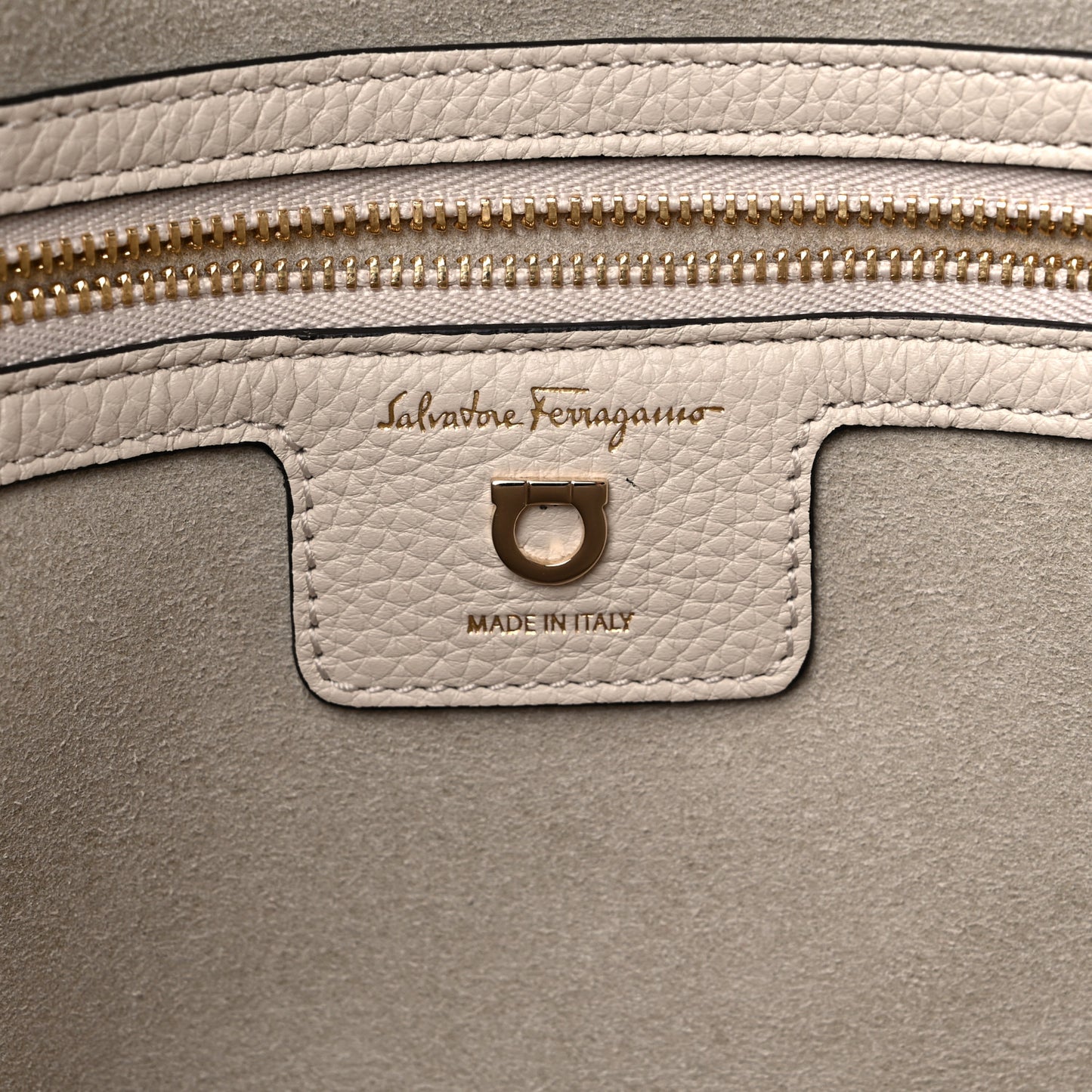 Grained Calfskin Studio Tote Cream