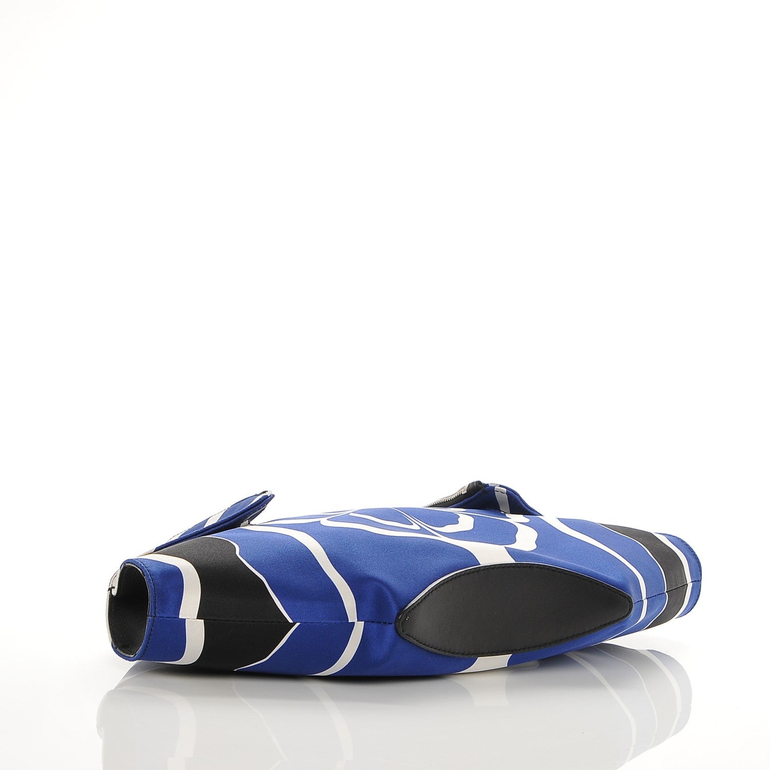 Alexander McQueen Silk Flower Collage De Manta Clutch Royal Blue Black 5 of 9