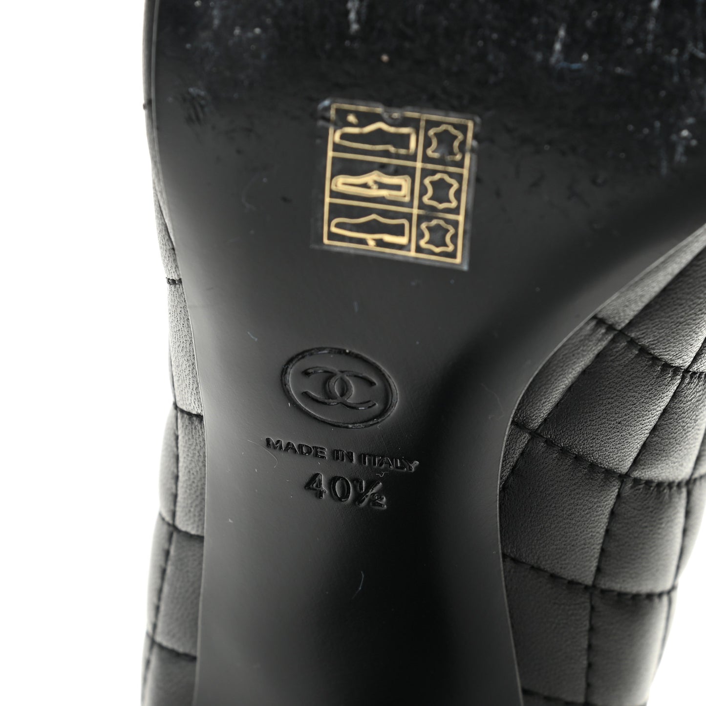 Calfskin Quilted Cap Toe Short Boots 40.5 Black