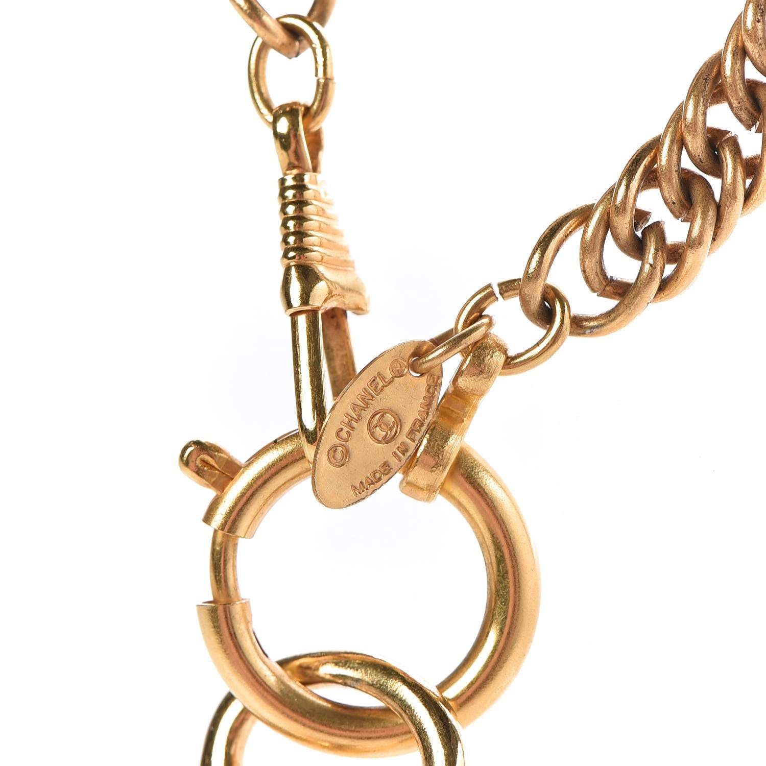 Chanel CC Quilted Loupe Chain Necklace Gold 6 of 6