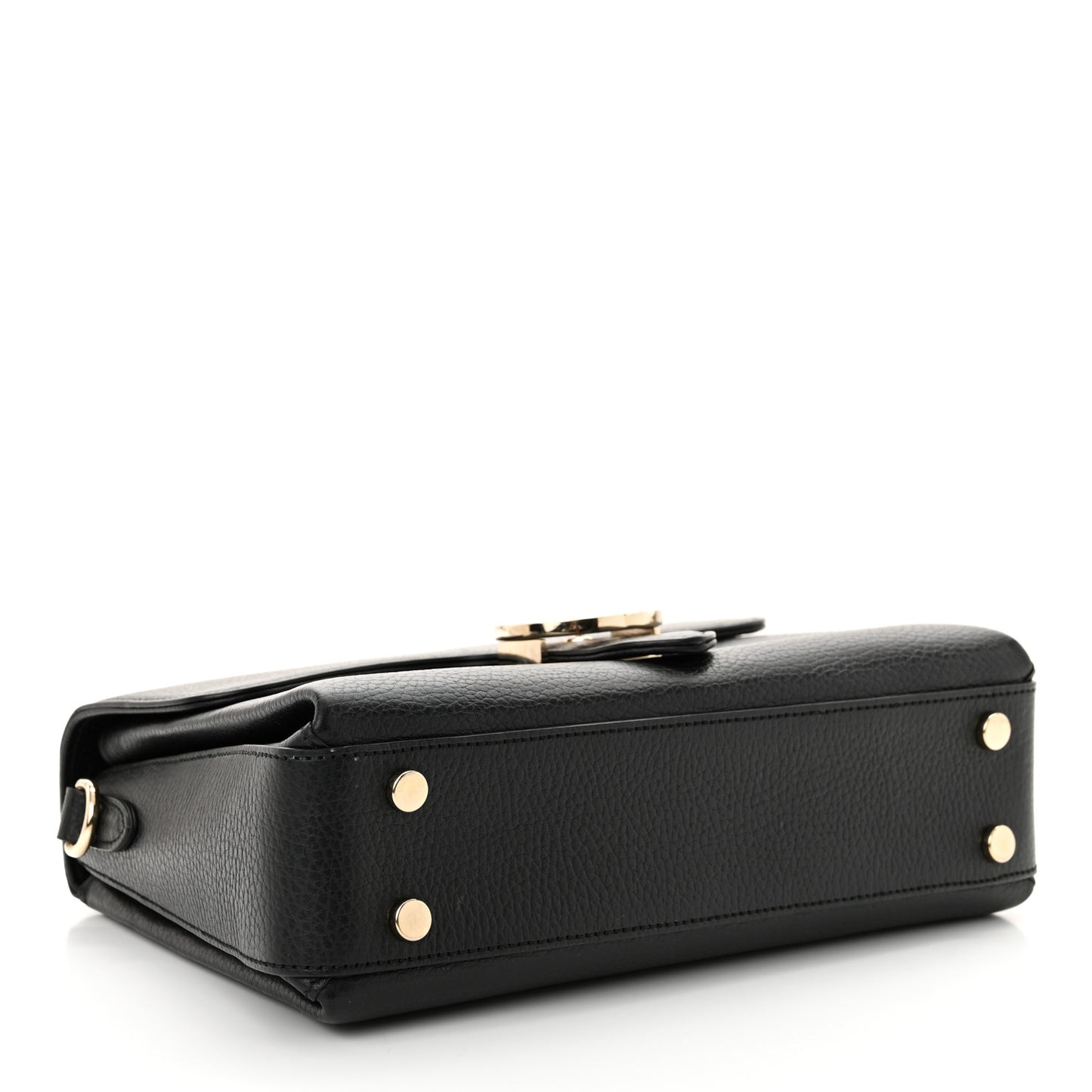 Dollar Calfskin Interlocking G Top Handle Shoulder Bag Black