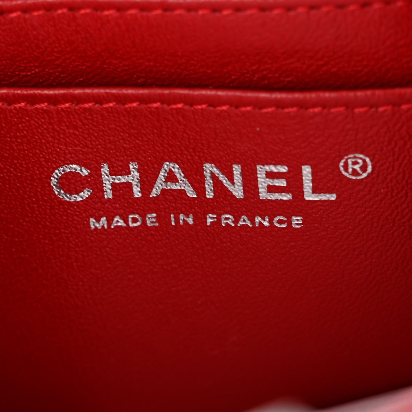 Lambskin Quilted Mini Rectangular Flap Red