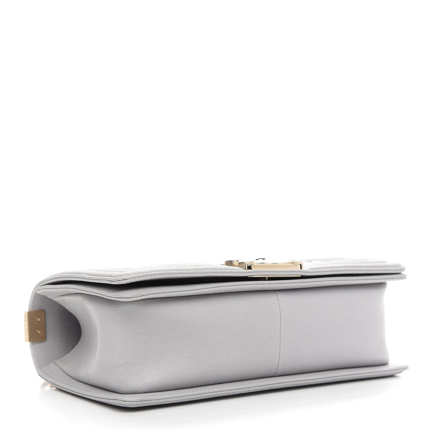 Caviar Quilted Medium Boy Flap Light Grey