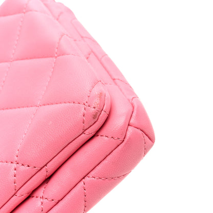 Chanel Lambskin Quilted CC Pocket Clutch With Chain Pink 16 of 19