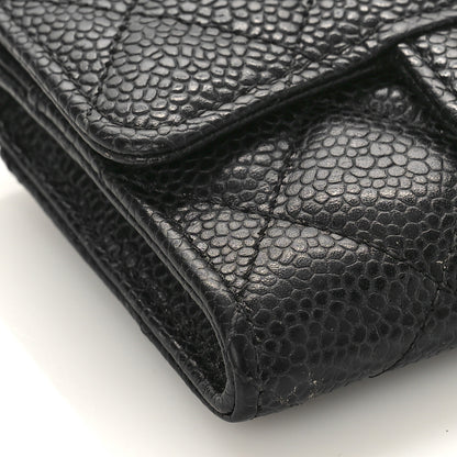 Chanel Caviar Quilted Flap Card Holder Wallet Black 8 of 9