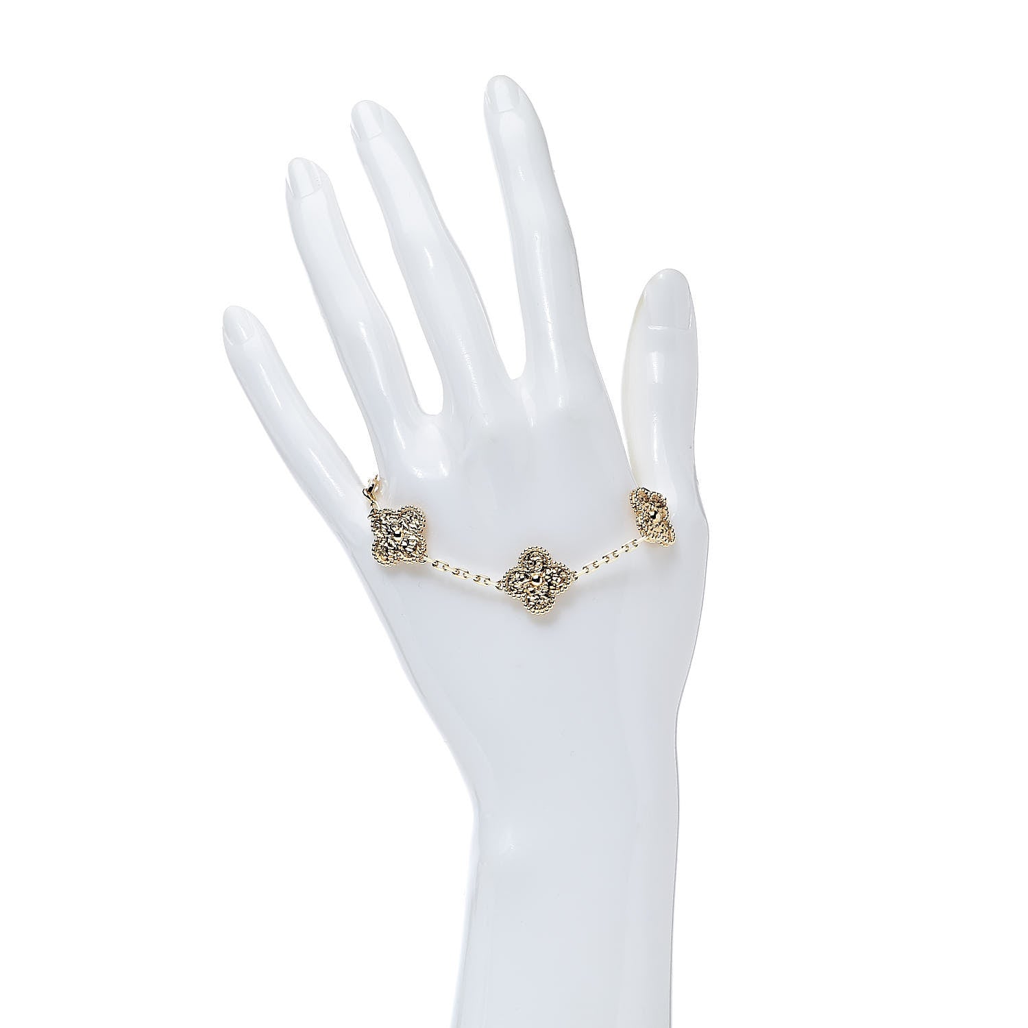 Van Cleef & Arpels 18K Yellow Gold 5 Motifs Vintage Alhambra Bracelet 2 of 6