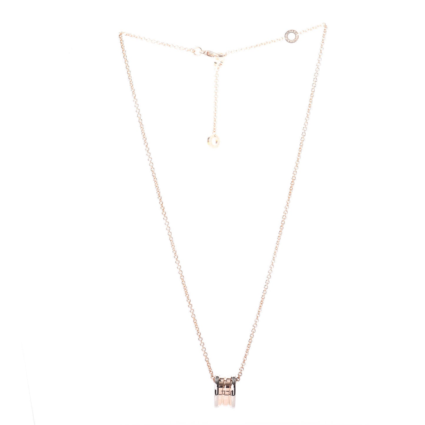 18K Rose White Gold B.Zero1 Pendant Necklace