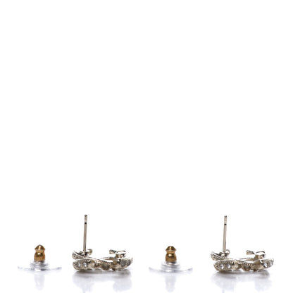 Chanel Crystal CC Earrings Light Gold 4 of 5
