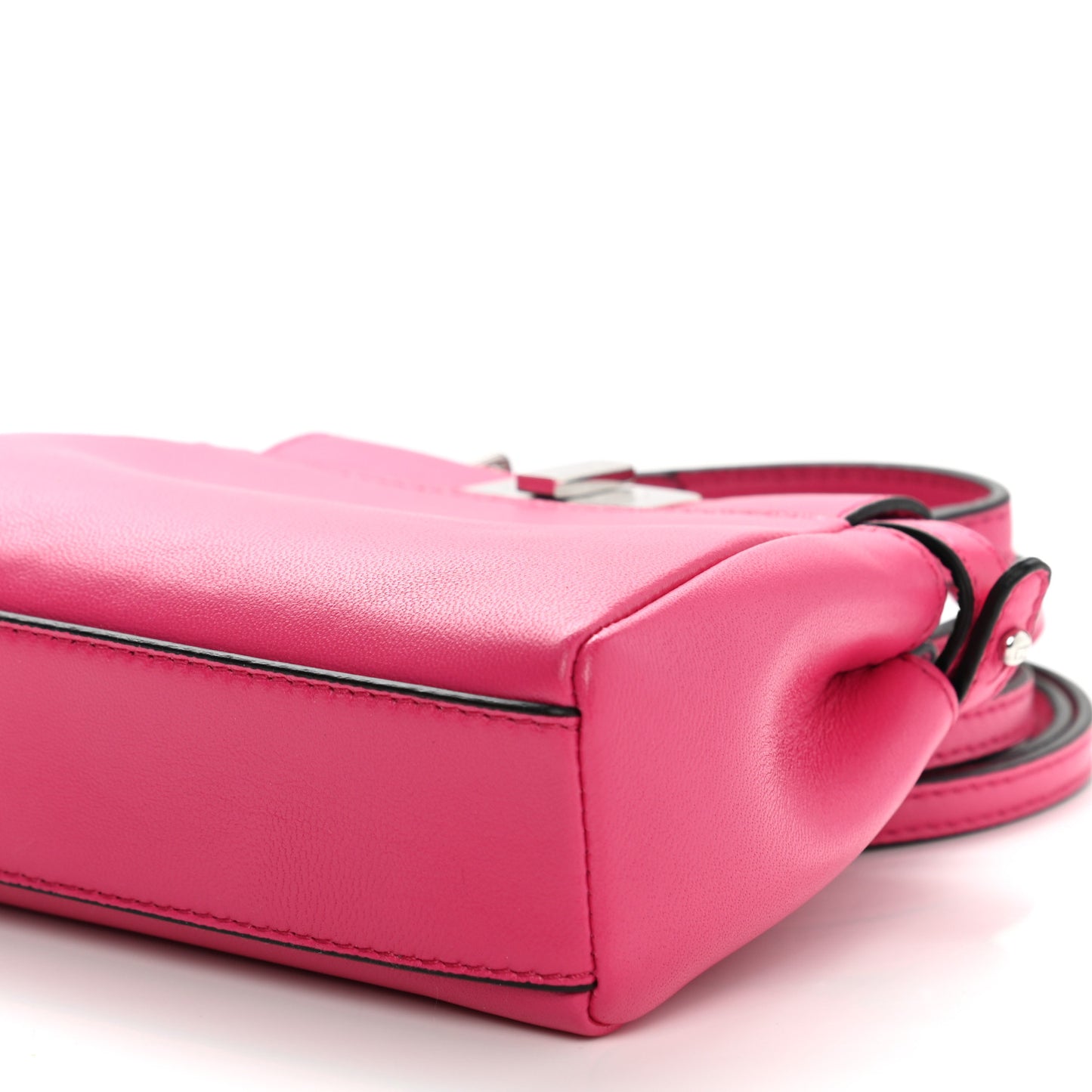 Shiny Nappa Micro Peekaboo Iconic Satchel Fuxia