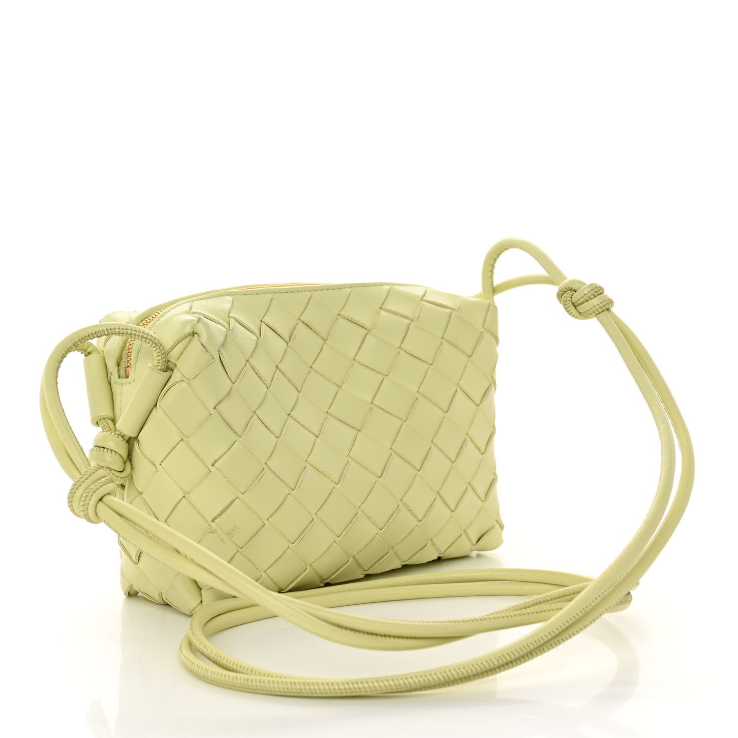 Bottega Veneta Nappa Intrecciato Mini Loop Camera Bag Lemon Washed 3 of 9