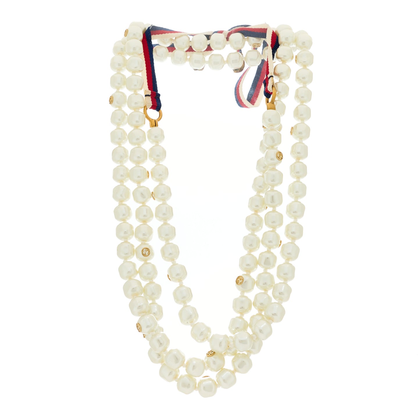 Pearl Ribbon Feline Strand Necklace