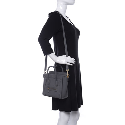Celine Drummed Calfskin Nano Luggage Kohl 2 of 11