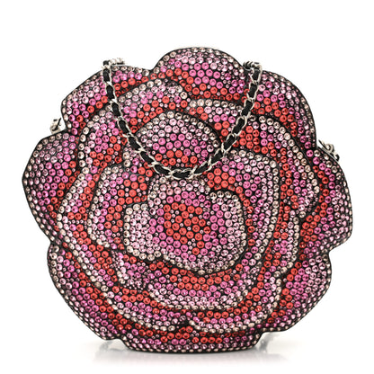 Chanel Plexiglass Strass Camellia Minaudiere Clutch Pink Black Multicolor 1 of 11