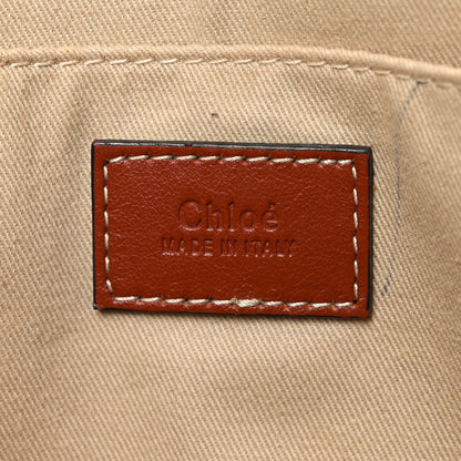 Chloe Cotton Calfskin Medium Woody Ribbon Tote White Brown 6 of 11