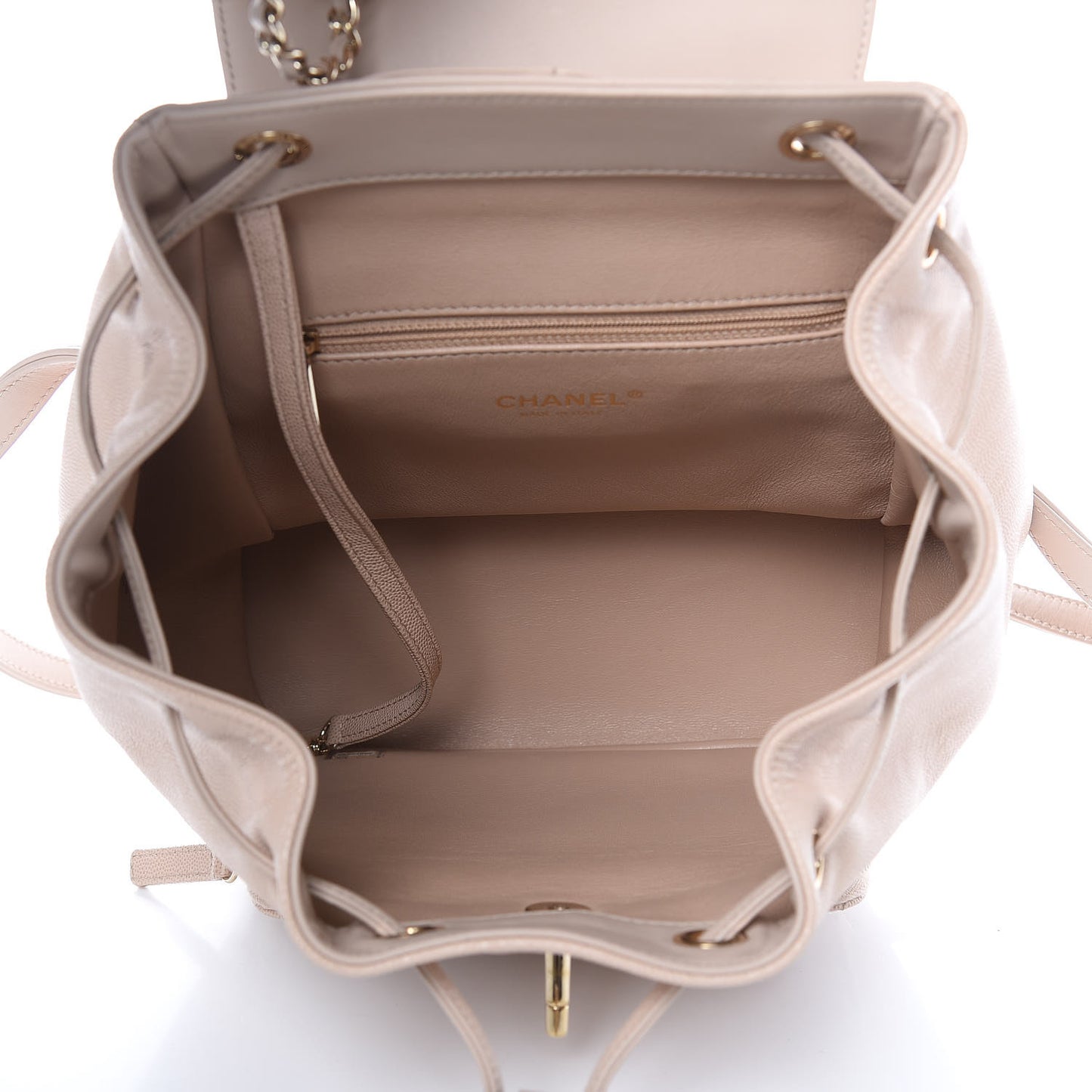 Caviar Quilted Business Affinity Backpack Beige