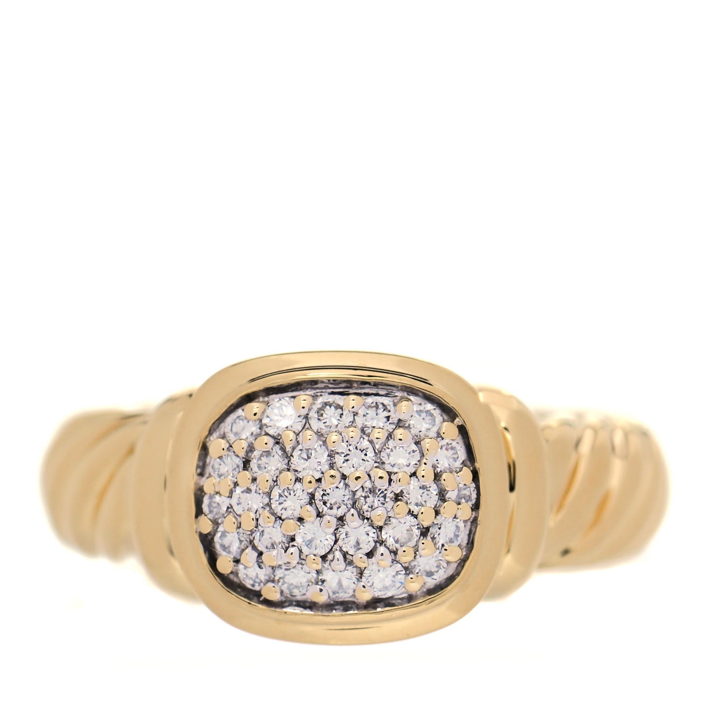 18K Yellow Gold Diamond 10mm Noblesse Ring 56 7.5