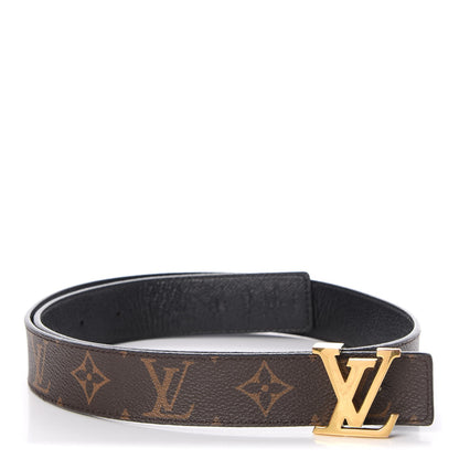 Louis Vuitton Calfskin Monogram 30mm LV Initiales Reversible Belt 80 32 Black 1 of 10