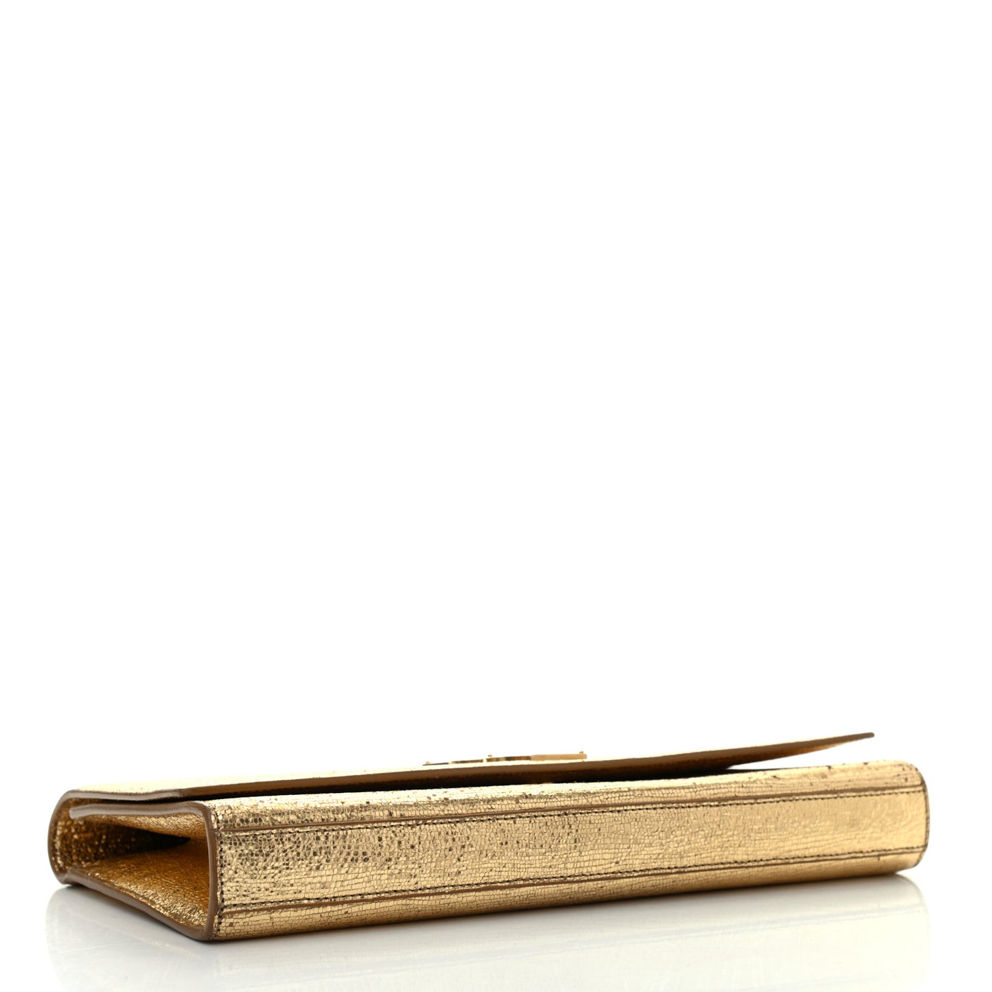 Metallic Textured Calfskin Classic Monogram Cassandre Clutch Gold