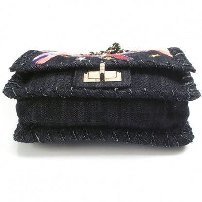 Chanel Denim Embroidered Night Flight Reissue Flap Blue 4 of 10