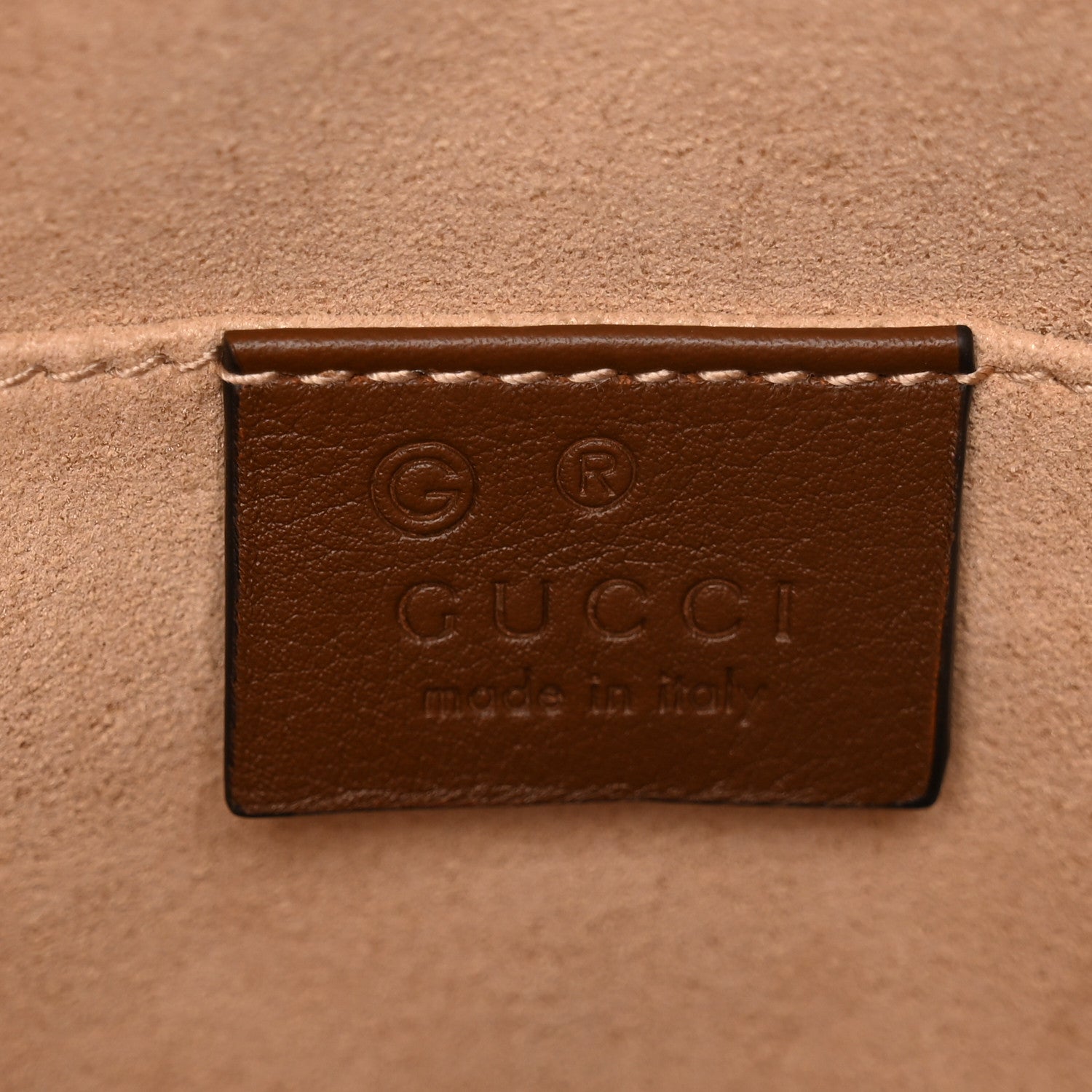Gucci GG Supreme Monogram Cuoio Toscano Mini Chain Shoulder Bag Beige Ebony Cuir 6 of 10