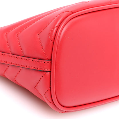 Gucci Calfskin Matelasse Chevron GG Marmont Sling Shoulder Bag Rosso 9 of 10