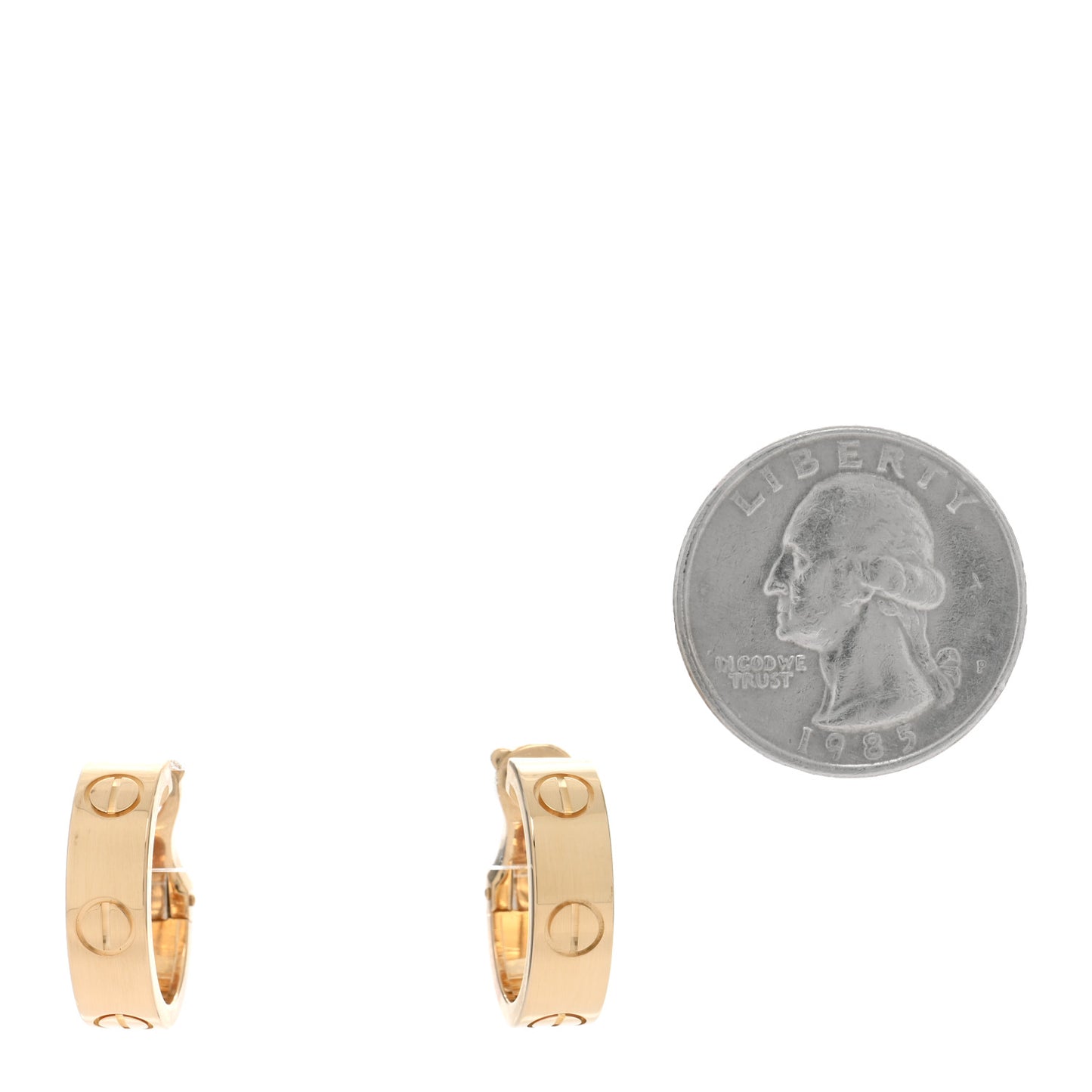 18K Yellow Gold Classic LOVE French Clip Hoop Earrings