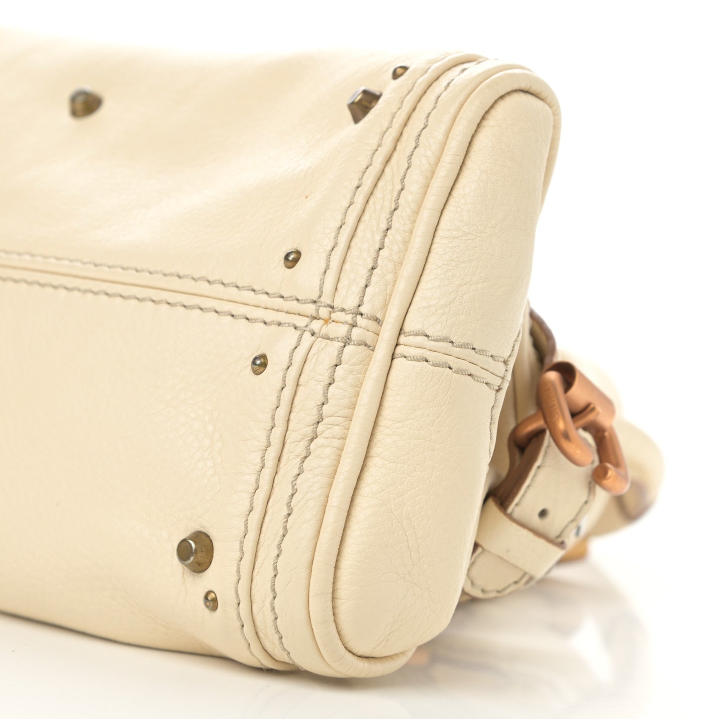 Calfskin Medium Paddington Satchel Off White
