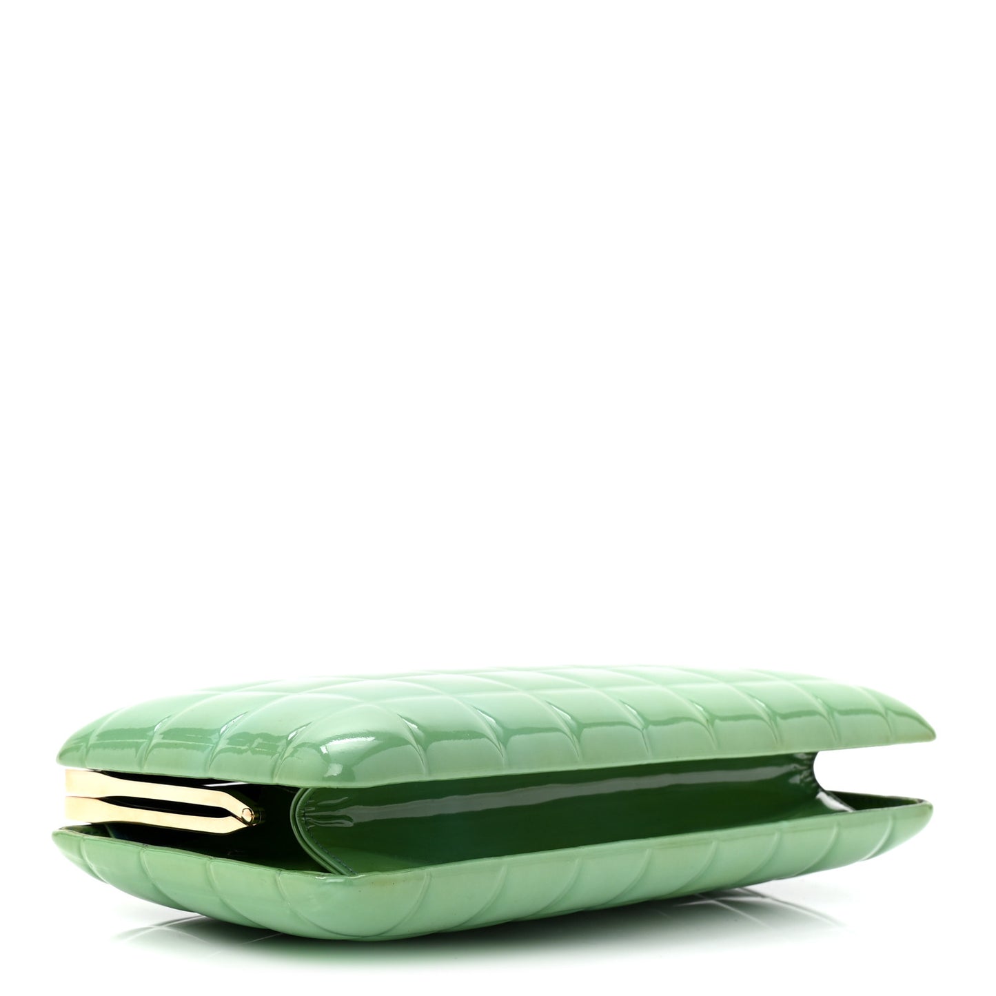 Patent Frame Chocolate Bar Clutch Light Blue