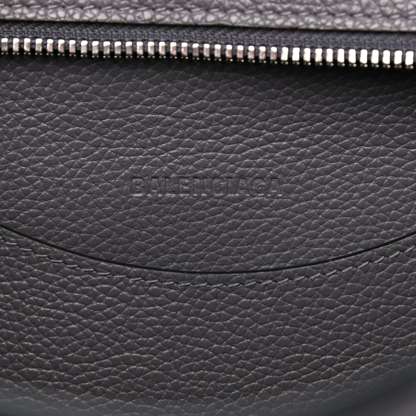 Grained Calfskin Neo Classic Silver Hardware S City Dark Grey