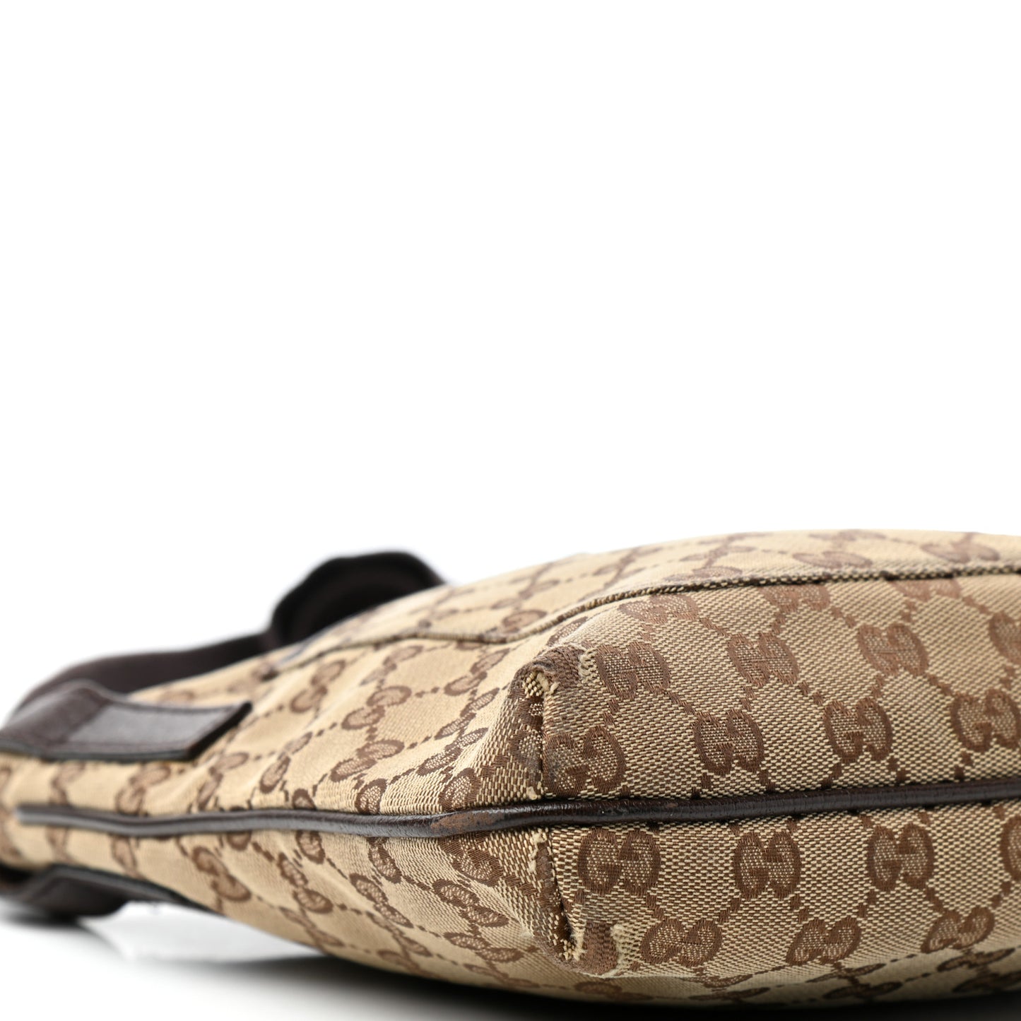Monogram Flat Messenger Bag Beige Dark Brown