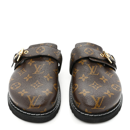 Louis Vuitton Patent Monogram Womens Cosy Flat Comfort Clog Mules 39 Brown 2 of 9