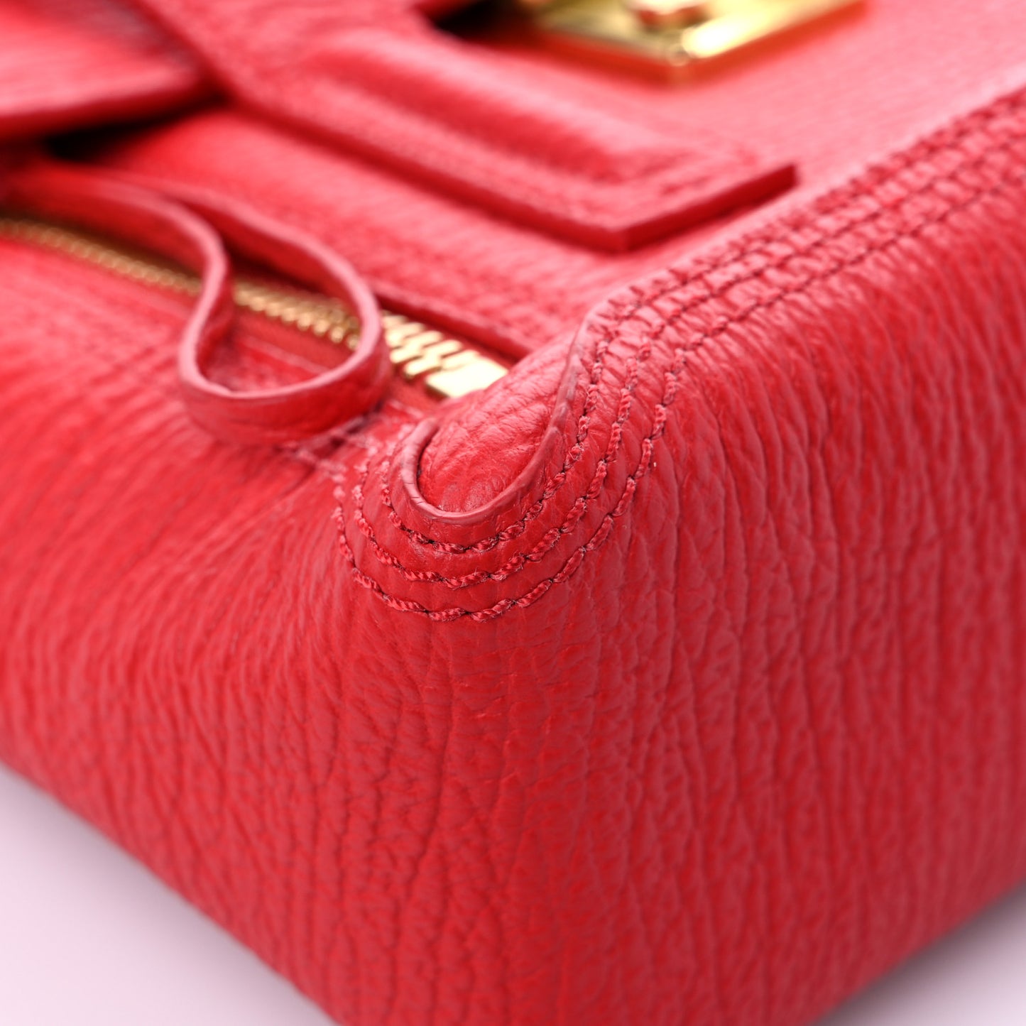 Textured Calfskin Medium Pashli Satchel Red
